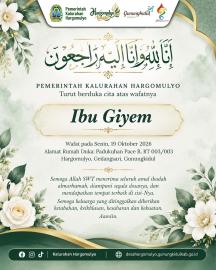 PENYERAHAN AKTA KEMATIAN ALMARHUMAH GIYEM KEPADA PIHAK KELUARGA